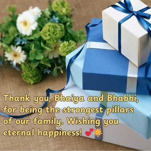 Romantic Anniversary wishes Bhaiya and Bhabhi
