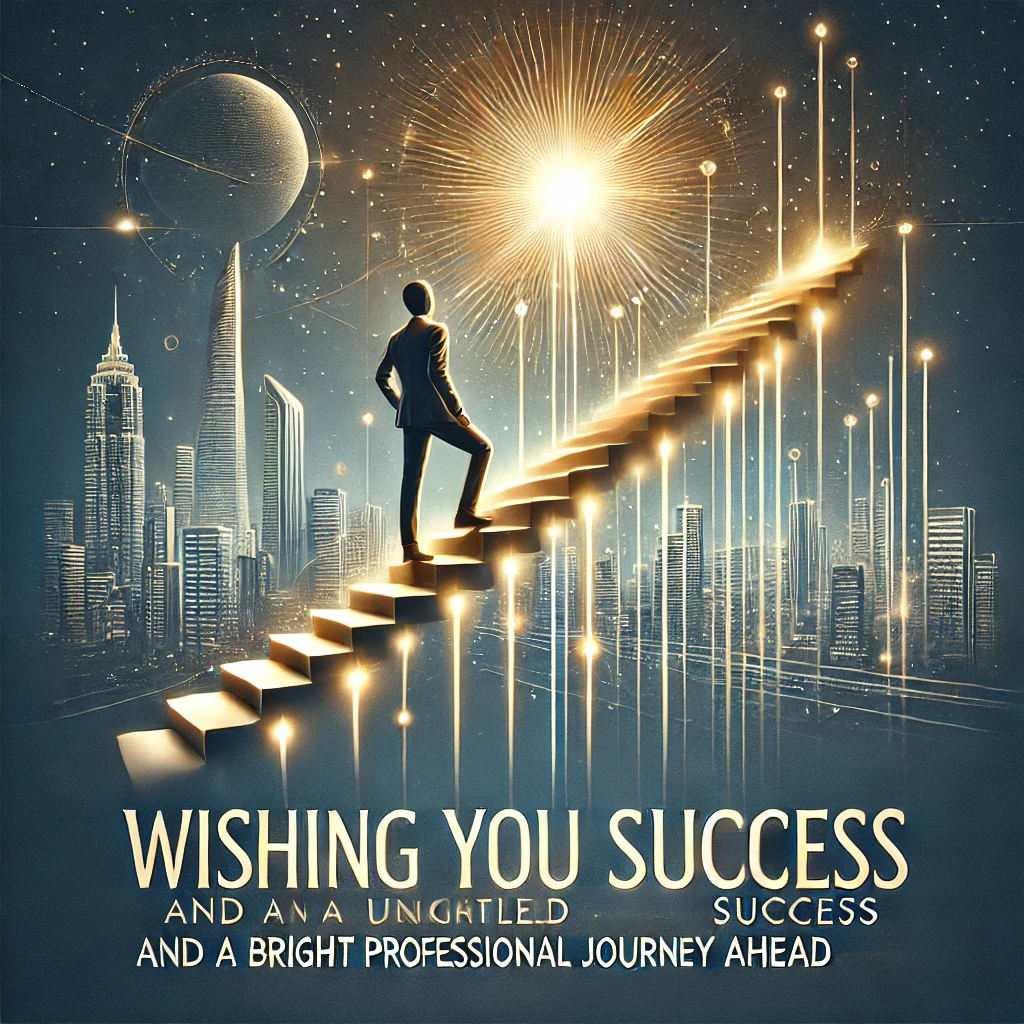 Wishes for bright professional journey for the future
